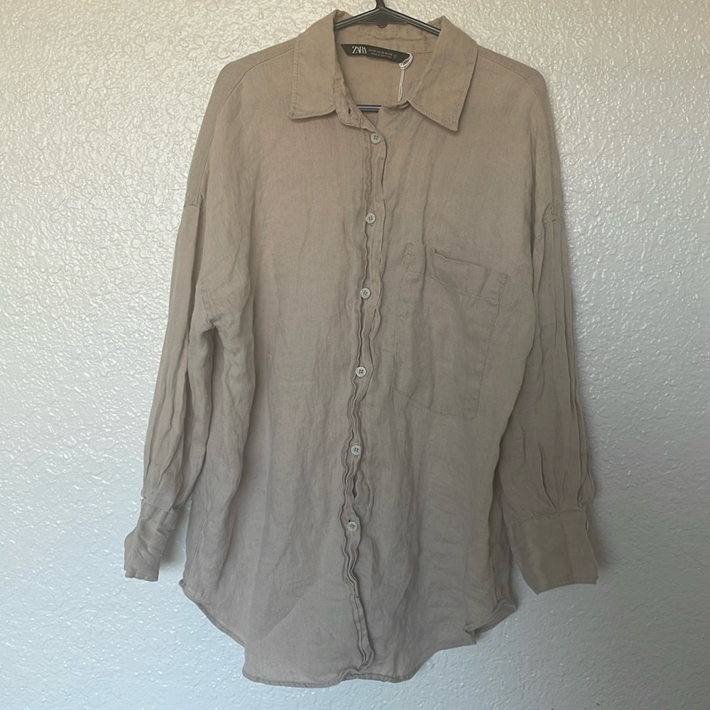Zara linen button down